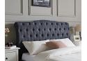 3ft Single Roz dark grey fabric upholstered bed frame bedstead 2